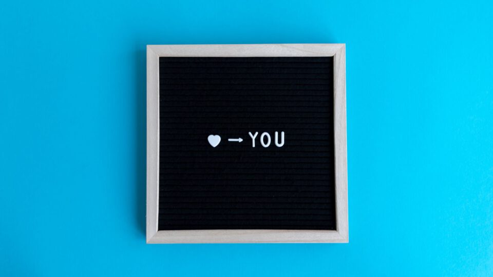 love you on chalkboard