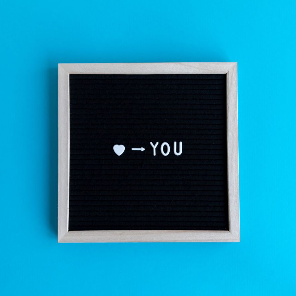 love you on chalkboard